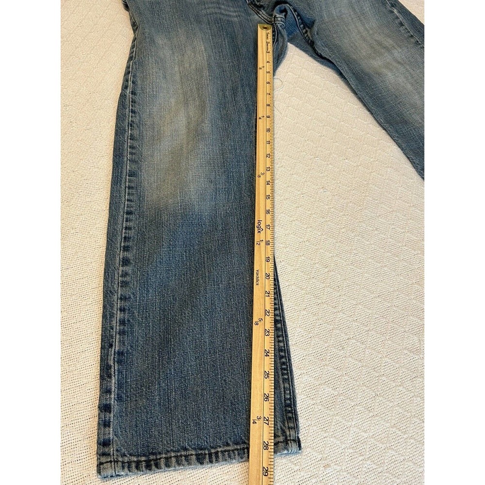 Levi's 514 Jeans Mens Size 36x30 Blue Straight Leg Distressed (34 X 28 1/2) - Picture 11 of 16